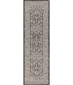 Jonathany Santa Monica SMB101D Gray/Black Area Rug 2 ft. 2 in. X 10 ft. Runner