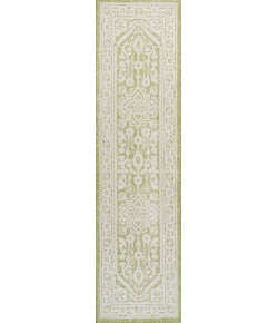 Jonathany Santa Monica SMB101E Green/Cream Area Rug 2 ft. 2 in. X 8 ft. Runner
