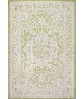 SANTA MONICA Area Rug Sinjuri Medallion Textured Weave Green/Cream 4 ft. x 6 ft. Indoor/Outdoor Area Rug