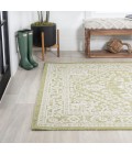 SANTA MONICA Area Rug Sinjuri Medallion Textured Weave Green/Cream 4 ft. x 6 ft. Indoor/Outdoor Area Rug