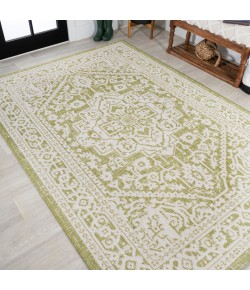 Jonathany Santa Monica SMB101E Green/Cream Area Rug 3 ft. 11 in. X 6 ft. Rectangle