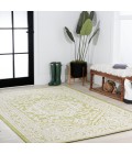 SANTA MONICA Area Rug Sinjuri Medallion Textured Weave Green/Cream 4 ft. x 6 ft. Indoor/Outdoor Area Rug