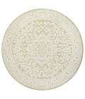 SANTA MONICA Area Rug Sinjuri Medallion Textured Weave Green/Cream 5' Round Indoor/Outdoor Area Rug