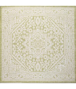 Jonathany Santa Monica SMB101E Green/Cream Area Rug 5 ft. 3 in. X 5 ft. 3 in. Square