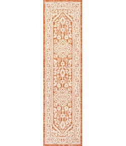 Jonathany Santa Monica SMB101F Orange/Cream Area Rug 2 ft. 2 in. X 10 ft. Runner