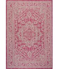 Sinjuri Medallion Textured Weave Fuchsia/Light Gray 3 ft. x 5 ft. Indoor/Outdoor Area Rug