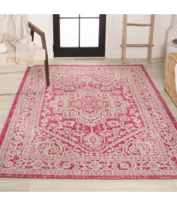 Jonathany Santa Monica SMB101G Fuchsia/Light Gray Area Rug 9 ft. X 12 ft. Rectangle