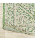 SANTA MONICA Area Rug Sinjuri Medallion Textured Weave Cream/Green 5' Square Indoor/Outdoor Area Rug