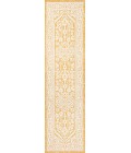 Sinjuri Medallion Textured Weave Yellow/Cream 2 ft. x 10 ft. Indoor/Outdoor Runner Rug