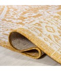SANTA MONICA Area Rug Sinjuri Medallion Textured Weave Yellow/Cream 5' Square Indoor/Outdoor Area Rug
