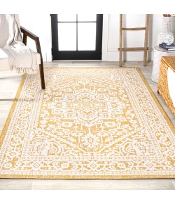 Jonathany Santa Monica SMB101I Yellow/Cream Area Rug 5 ft. 3 in. X 7 ft. 7 in. Rectangle