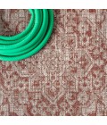 SANTA MONICA Area Rug Rozetta Boho Medallion Textured Weave Red/Taupe 8 ft. x 10 ft. Indoor/Outdoor Area Rug
