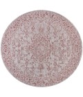 SANTA MONICA Area Rug Rozetta Boho Medallion Textured Weave Red/Taupe 5' Round Indoor/Outdoor Area Rug