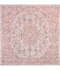 Rozetta Boho Medallion Textured Weave Red/Taupe 5' Square Indoor/Outdoor Area Rug