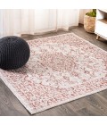 Rozetta Boho Medallion Textured Weave Red/Taupe 5' Square Indoor/Outdoor Area Rug