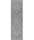 SANTA MONICA Area Rug Rozetta Boho Medallion Textured Weave Gray/Navy 2 ft. x 8 ft. Indoor/Outdoor Runner Rug