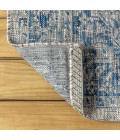 Rozetta Boho Medallion Textured Weave Gray/Navy 3 ft. x 5 ft. Indoor/Outdoor Area Rug