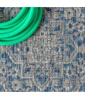 Rozetta Boho Medallion Textured Weave Gray/Navy 3 ft. x 5 ft. Indoor/Outdoor Area Rug
