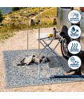 SANTA MONICA Area Rug Rozetta Boho Medallion Textured Weave Gray/Navy 2 ft. x 8 ft. Indoor/Outdoor Runner Rug