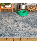 Rozetta Boho Medallion Textured Weave Gray/Navy 3 ft. x 5 ft. Indoor/Outdoor Area Rug