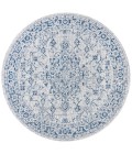 Rozetta Boho Medallion Textured Weave Gray/Navy 5' Round Indoor/Outdoor Area Rug