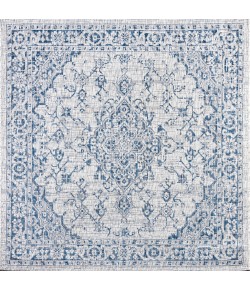 Jonathany Santa Monica SMB102B Gray/Navy Area Rug 5 ft. 3 in. X 5 ft. 3 in. Square