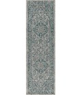 SANTA MONICA Area Rug Rozetta Boho Medallion Textured Weave Gray/Teal 2 ft. x 8 ft. Indoor/Outdoor Runner Rug