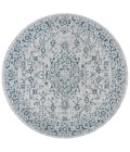 SANTA MONICA Area Rug Rozetta Boho Medallion Textured Weave Gray/Teal 5' Round Indoor/Outdoor Area Rug