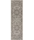 SANTA MONICA Area Rug Rozetta Boho Medallion Textured Weave Gray/Black 2 ft. x 10 ft. Indoor/Outdoor Runner Rug