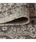 Rozetta Boho Medallion Textured Weave Gray/Black 5' Square Indoor/Outdoor Area Rug