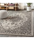 SANTA MONICA Area Rug Rozetta Boho Medallion Textured Weave Gray/Black 5 ft. x 8 ft. Indoor/Outdoor Area Rug