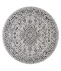 Rozetta Boho Medallion Textured Weave Gray/Black 5' Round Indoor/Outdoor Area Rug