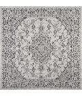 Rozetta Boho Medallion Textured Weave Gray/Black 5' Square Indoor/Outdoor Area Rug