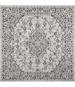 Jonathany Santa Monica SMB102D Gray/Black Area Rug 5 ft. 3 in. X 5 ft. 3 in. Square