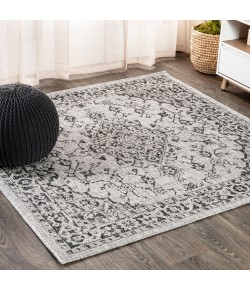 Jonathany Santa Monica SMB102D Gray/Black Area Rug 5 ft. 3 in. X 5 ft. 3 in. Square