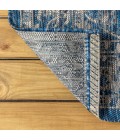 Palazzo Vine and Border Textured Weave Navy/Gray 5' Round Indoor/Outdoor Area Rug