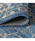 Palazzo Vine and Border Textured Weave Navy/Gray 5' Round Indoor/Outdoor Area Rug