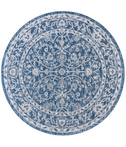 Jonathany Santa Monica SMB103A Navy/Gray Area Rug 5 ft. 3 in. X 5 ft. 3 in. Round
