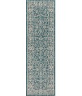 Palazzo Vine and Border Textured Weave Teal/Gray 2 ft. x 10 ft. Indoor/Outdoor Runner Rug