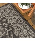 SANTA MONICA Area Rug Palazzo Vine and Border Textured Weave Black/Gray 4 ft. x 6 ft. Indoor/Outdoor Area Rug