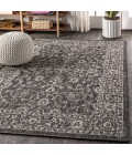 SANTA MONICA Area Rug Palazzo Vine and Border Textured Weave Black/Gray 4 ft. x 6 ft. Indoor/Outdoor Area Rug