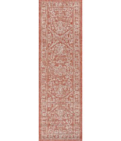 Jonathany Santa Monica SMB104A Red/Taupe Area Rug 2 ft. 2 in. X 10 ft. Runner