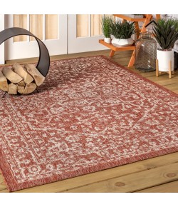 Jonathany Santa Monica SMB104A Red/Taupe Area Rug 3 ft. 11 in. X 6 ft. Rectangle
