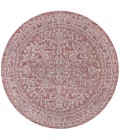 Malta Bohemian Medallion Textured Weave Red/Taupe 5' Round Indoor/Outdoor Area Rug