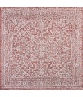 SANTA MONICA Area Rug Malta Bohemian Medallion Textured Weave Red/Taupe 5' Square Indoor/Outdoor Area Rug
