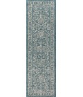 SANTA MONICA Area Rug Malta Bohemian Medallion Textured Weave Teal/Gray 2 ft. x 8 ft. Indoor/Outdoor Runner Rug