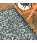 SANTA MONICA Area Rug Malta Bohemian Medallion Textured Weave Teal/Gray 3 ft. x 5 ft. Indoor/Outdoor Area Rug