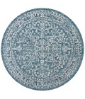 SANTA MONICA Area Rug Malta Bohemian Medallion Textured Weave Teal/Gray 5' Round Indoor/Outdoor Area Rug