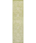 SANTA MONICA Area Rug Malta Bohemian Medallion Textured Weave Green/Cream 2 ft. x 10 ft. Indoor/Outdoor Runner Rug
