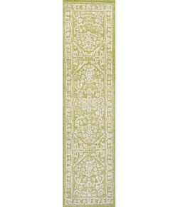 Jonathany Santa Monica SMB104D Green/Cream Area Rug 2 ft. 2 in. X 10 ft. Runner